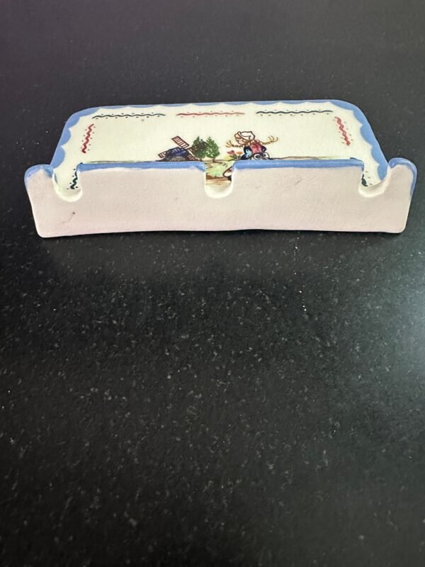 Unique Vintage Toothbrush Holder with Charming Hand Painted Dutch Scene - Image 7