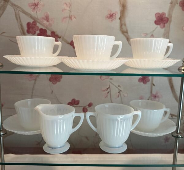 1930s Macbeth Evans Petalware Depression Glass Set of 12