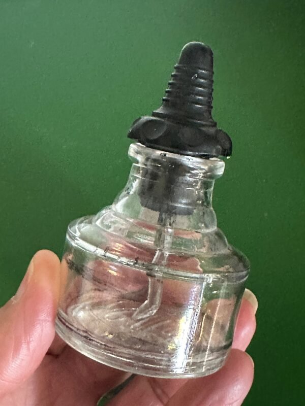 Vintage Inkwell with Dropper in a Wooden Holder - Image 3