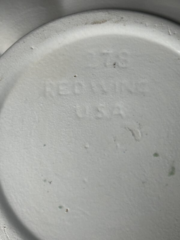1930s-1940s Red Wing Console Bowl or Planter Moss Green and White - Image 5