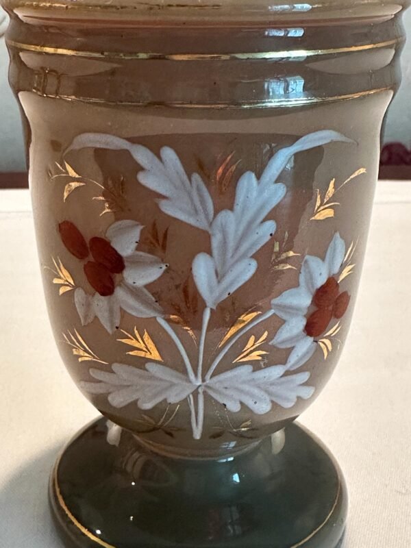 Victorian Era Bristol Glass Fireglow Enameled Glass Vase - Image 9