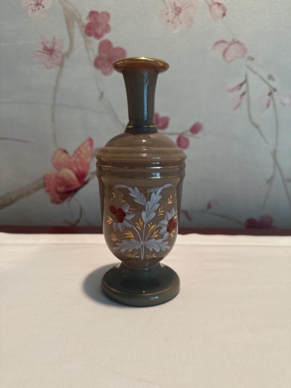 Victorian Era Bristol Glass Fireglow Enameled Glass Vase - Image 3