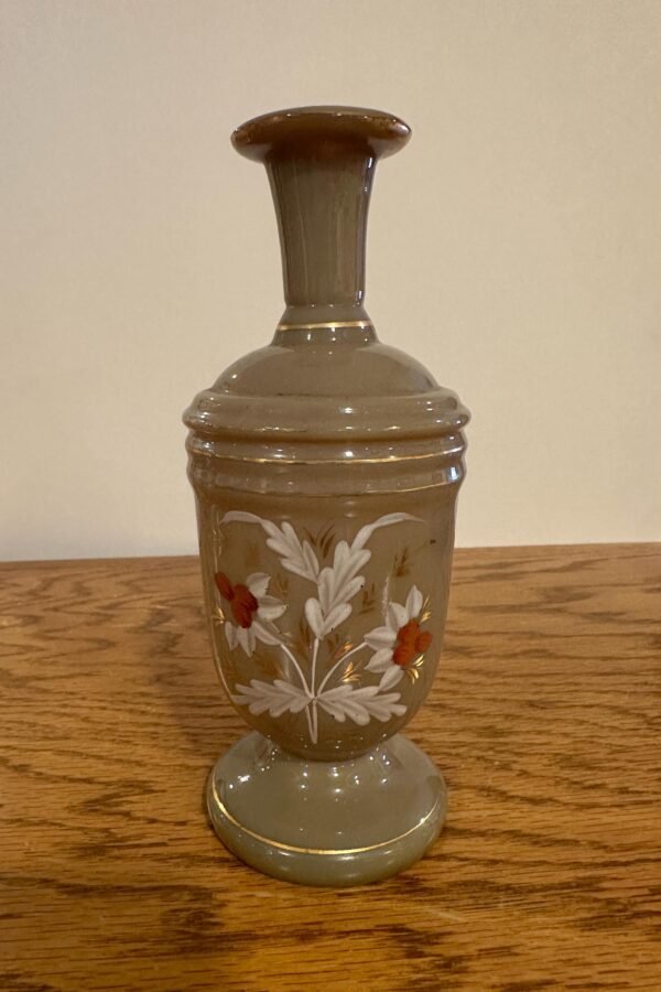 Victorian Era Bristol Glass Fireglow Enameled Glass Vase - Image 4