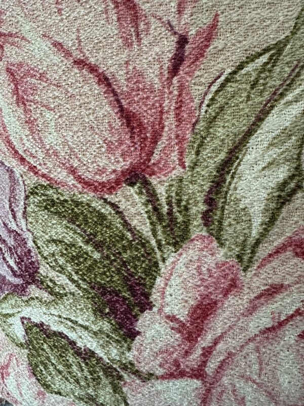 Vintage Floral Barkcloth Accent Pillow - Image 5