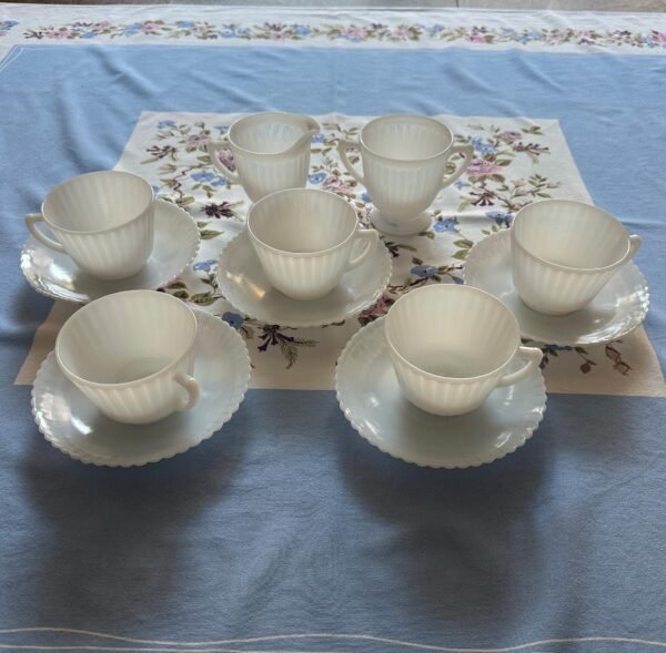 1930s Macbeth Evans Petalware Depression Glass Set of 12 - Image 10