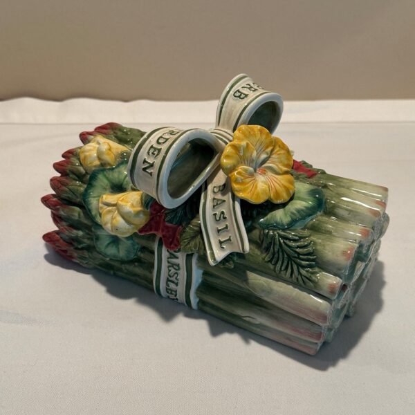 Vintage Fitz and Floyd 1996 Ceramic Asparagus Box