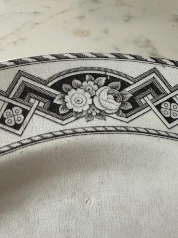 Circa 1860s Antique Ironstone Meat Platter Rare Pattern Style and Size - Image 3