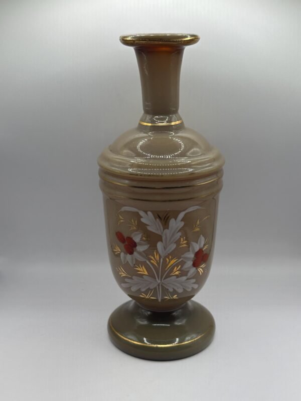 Victorian Era Bristol Glass Fireglow Enameled Glass Vase - Image 7