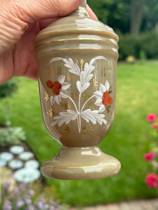 Victorian Era Bristol Glass Fireglow Enameled Glass Vase - Image 10