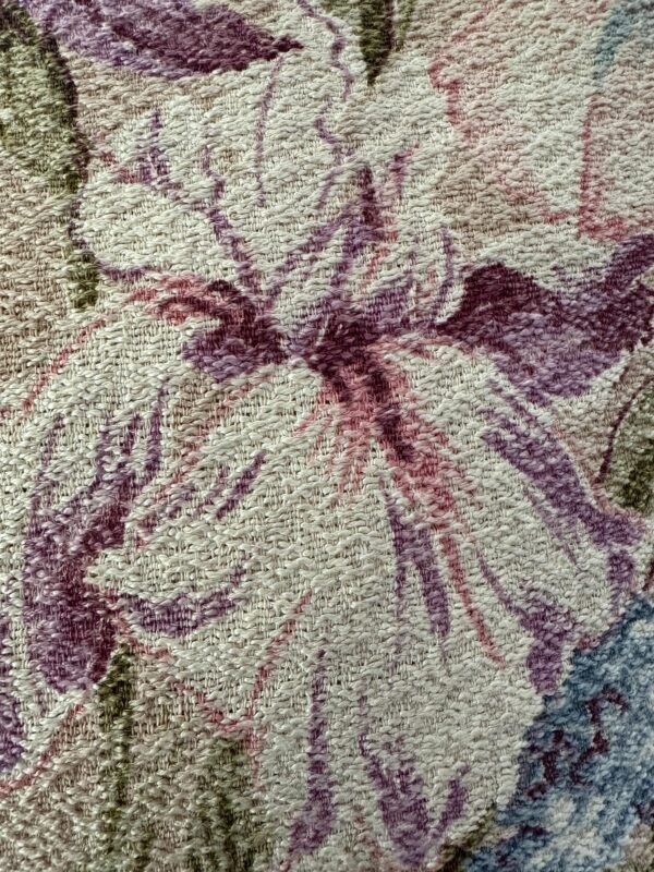 Vintage Floral Barkcloth Accent Pillow - Image 6