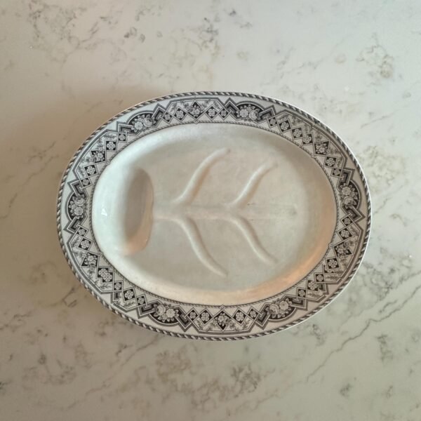 Circa 1860s Antique Ironstone Meat Platter Rare Pattern Style and Size