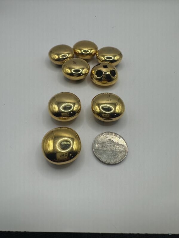 Vintage Puffy Metal buttons set of 8 - Image 6