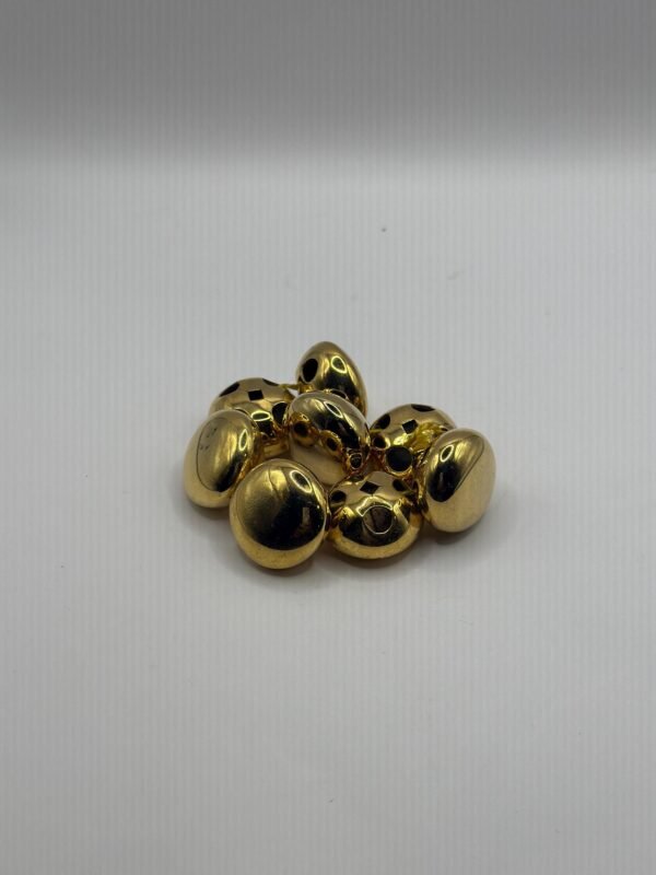 Vintage Puffy Metal buttons set of 8 - Image 2