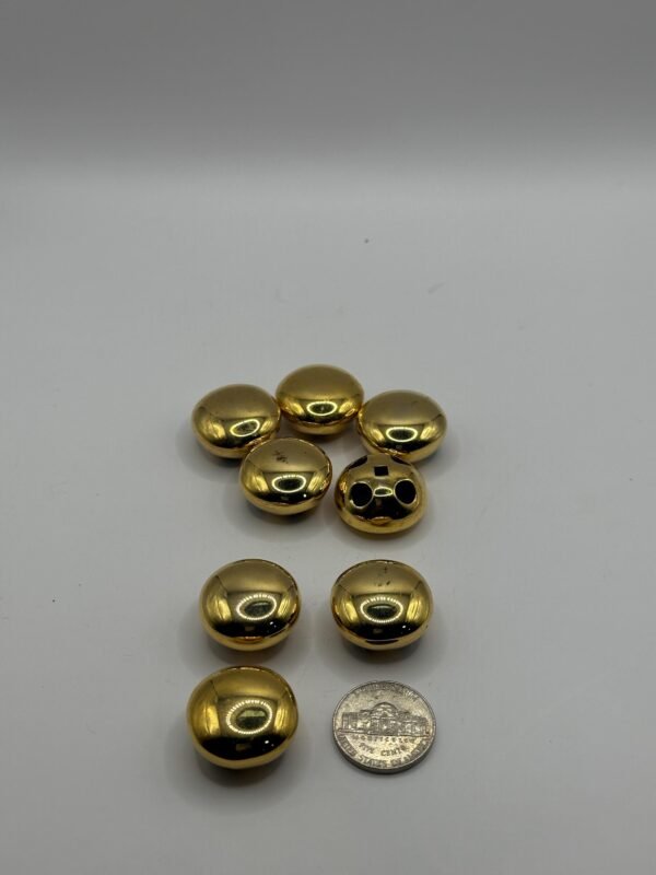 Vintage Puffy Metal buttons set of 8 - Image 8