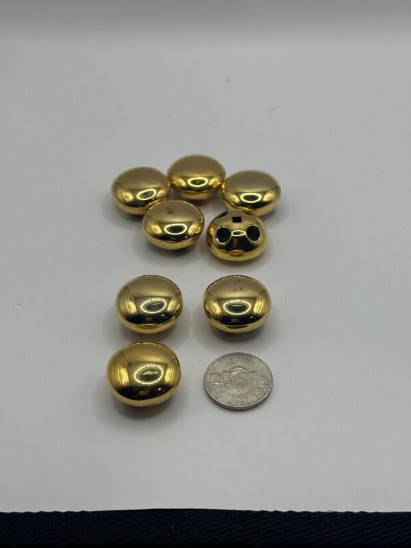 Vintage Puffy Metal buttons set of 8 - Image 9