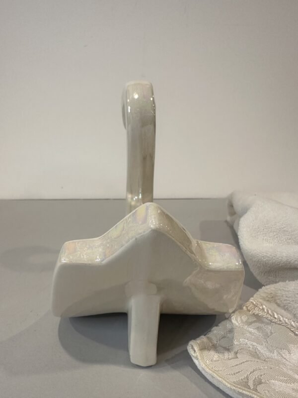 1970s Swan Bathroom Towel Holder, Iridescent Powder Room Decor - Image 6
