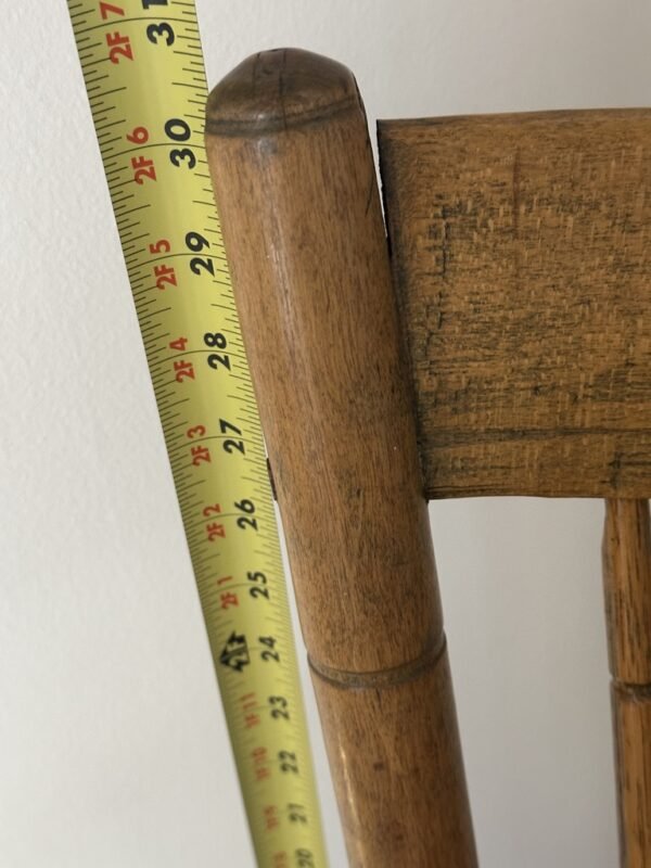 Antique Primitive Wooden Sewing Chair Hand Hewn - Image 3