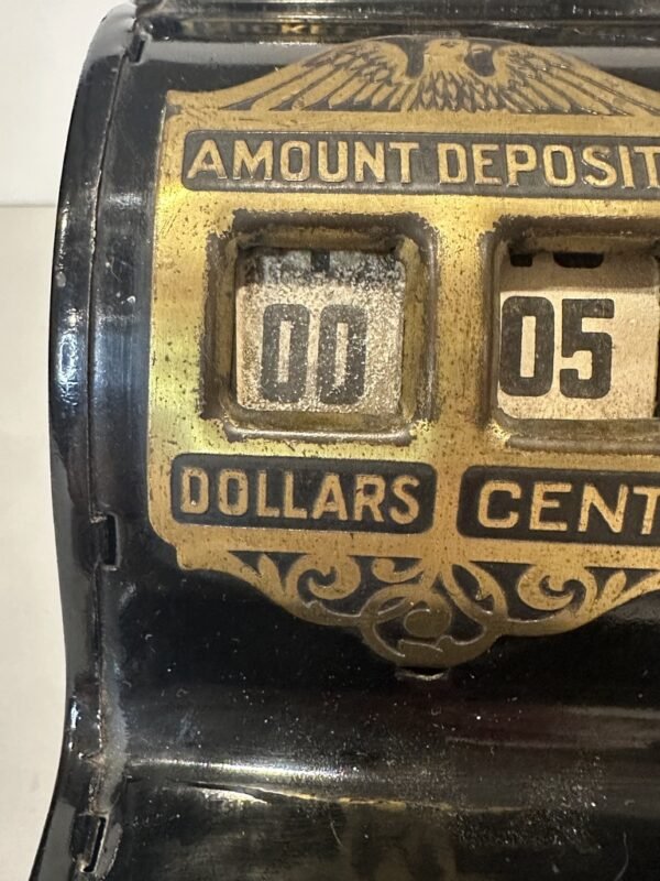 Antique 1923 Uncle Sams 3 Coin Savings Bank with Verical Slot - Image 2