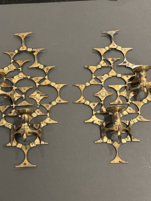 Iconic Marc Creates Pair of MCM Brutalist Wall Art Candle Sconces - Image 6