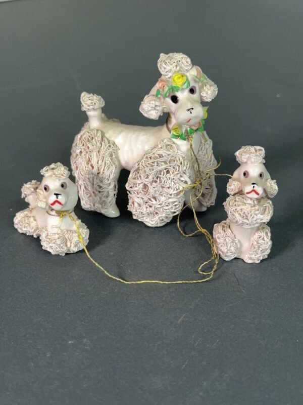 Three MCM Pink Spagetti Poodles Dresser Collectible Figurines - Image 6