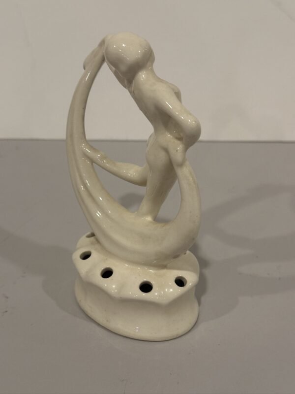 Vintage German Porcelain Lady Dancing Flower Frog - Image 3