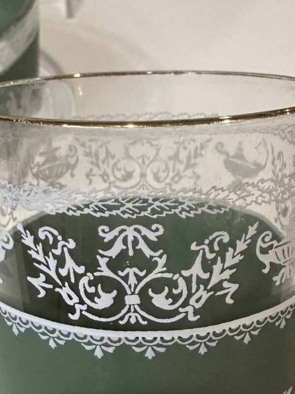 Vintage MCM Jeanette Glass Co Grecian Glassware Tumblers & Bowl - Image 3