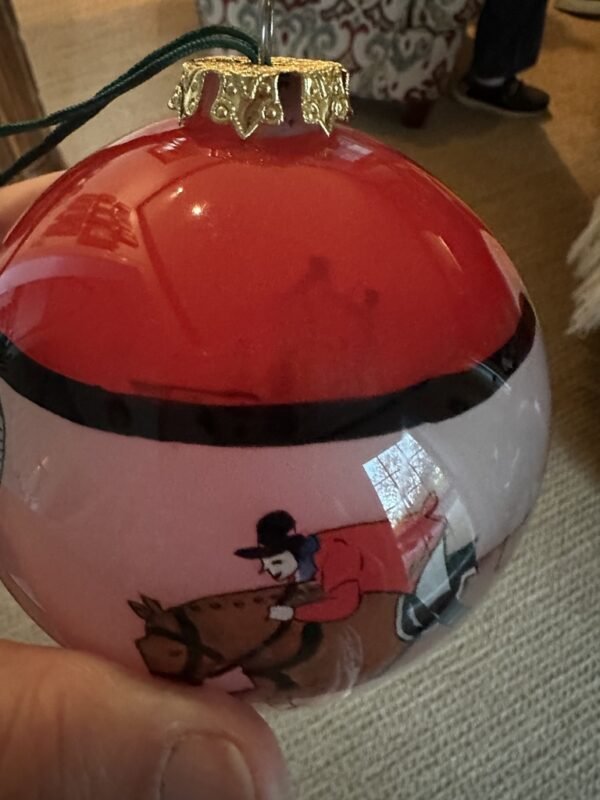 Vintage Reverse Painted Horse and Jockey Christmas Ornament - Image 4