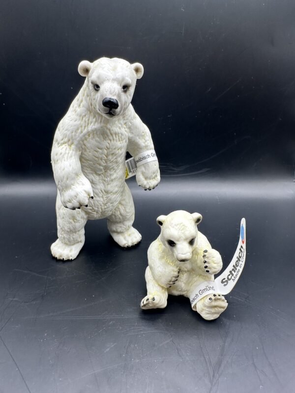 Vintage Schleich Polar Bear and Cub Collectible Plastic Figures - Image 6