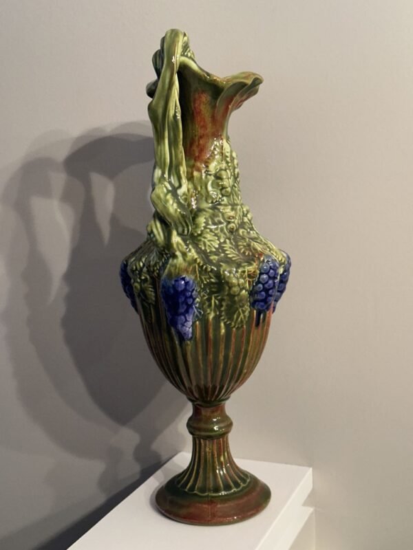 1960s-1970s Arnels Majolica Ewer Pitcher with Grapes and Leaves - Image 6