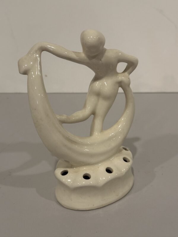 Vintage German Porcelain Lady Dancing Flower Frog - Image 2