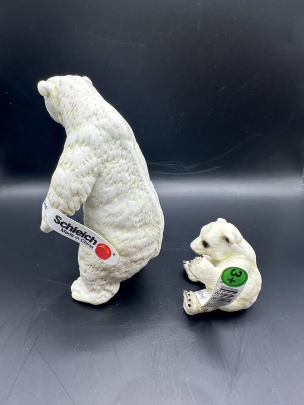 Vintage Schleich Polar Bear and Cub Collectible Plastic Figures - Image 2