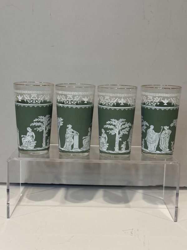Vintage MCM Jeanette Glass Co Grecian Glassware Tumblers & Bowl - Image 4