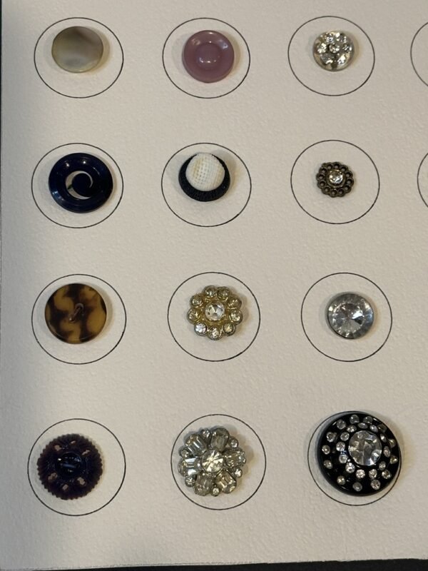 Vintage Unique Button Collection Mounted on a Display Card - Image 2