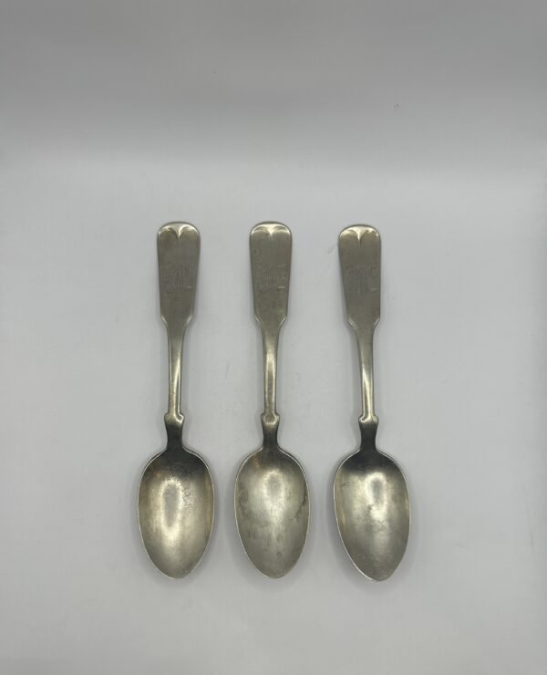 3 Antique Brazil Silver Teaspoons Monogrammed with Letters Mc - Image 2