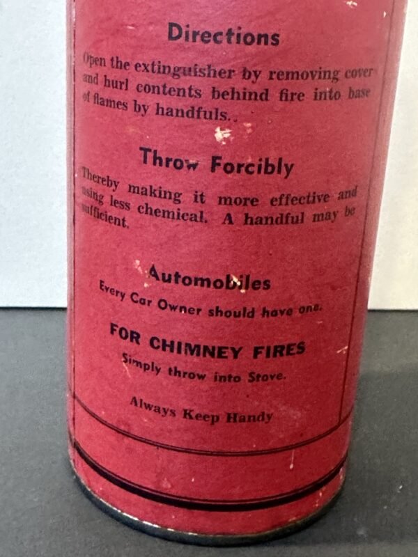 1950s FireEx Home Fire Extinguisher Advertising Cardboard Tube - Image 3