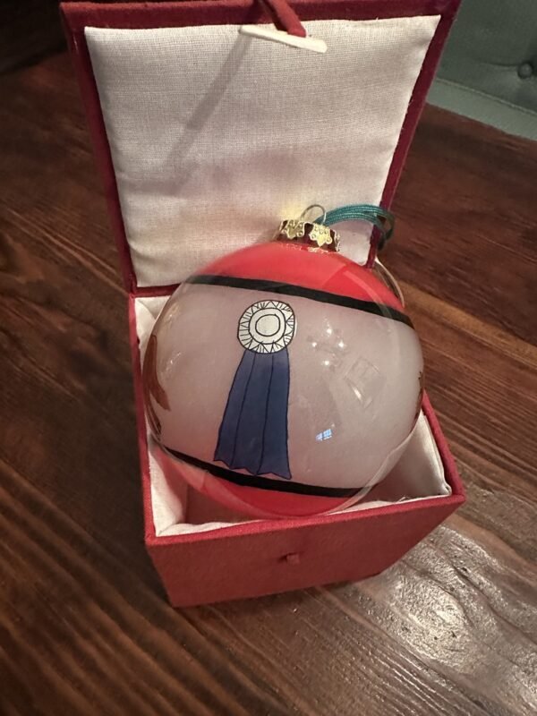 Vintage Reverse Painted Horse and Jockey Christmas Ornament - Image 2