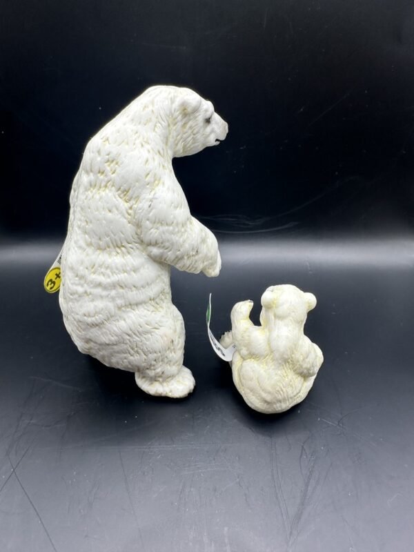 Vintage Schleich Polar Bear and Cub Collectible Plastic Figures - Image 4