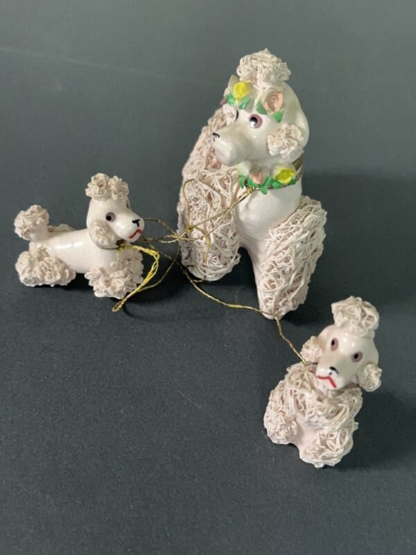 Three MCM Pink Spagetti Poodles Dresser Collectible Figurines - Image 2