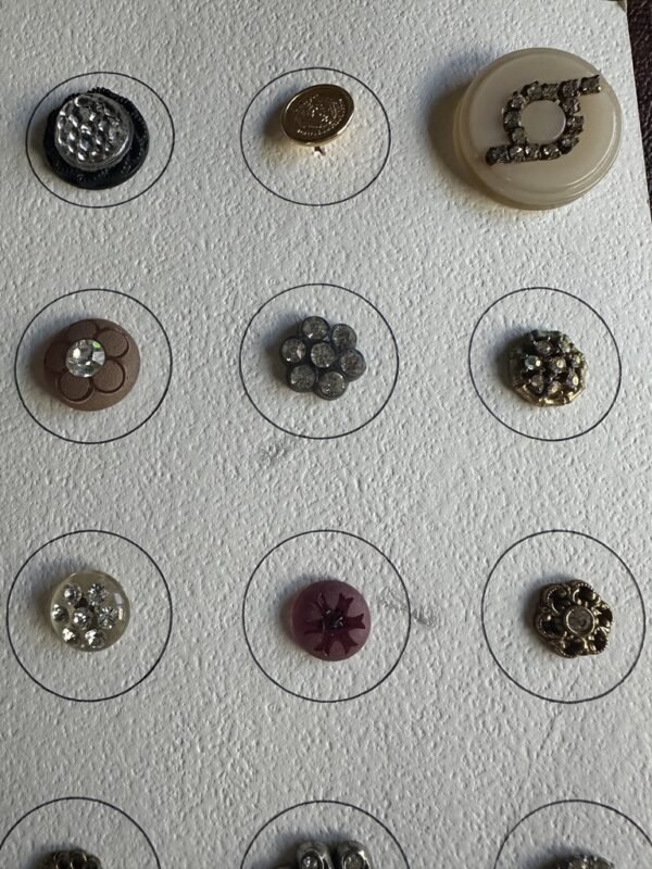 Vintage Unique Button Collection Mounted on a Display Card - Image 10