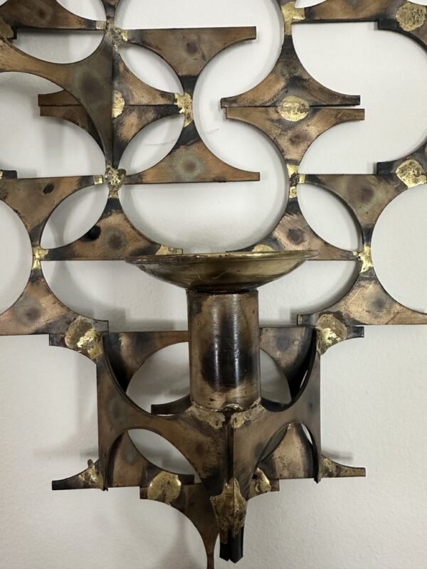 Iconic Marc Creates Pair of MCM Brutalist Wall Art Candle Sconces - Image 3
