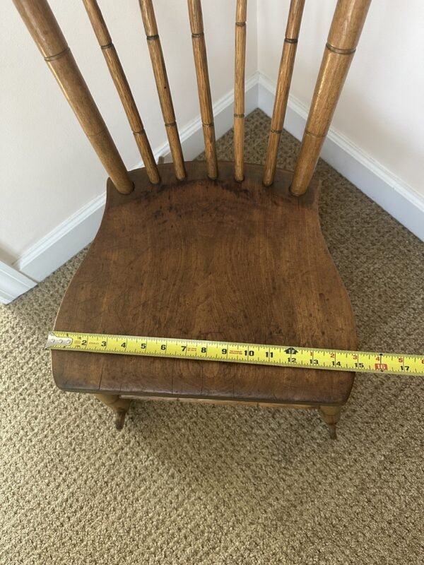 Antique Primitive Wooden Sewing Chair Hand Hewn - Image 2