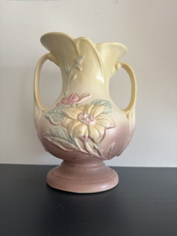Vintage Hull Magnolia 2 Handled Ewer Shaped Vase No. 3 - Image 4