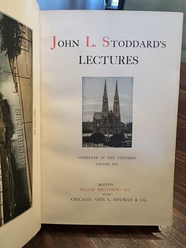 3 Antique John Stoddard Travel Books Stackable Home Decor - Image 5