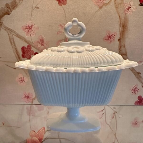 1960s Milk Glass Pedestal Candy Jar by Indiana Glass