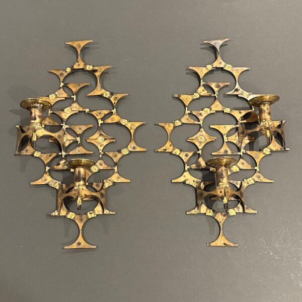 Iconic Marc Creates Pair of MCM Brutalist Wall Art Candle Sconces
