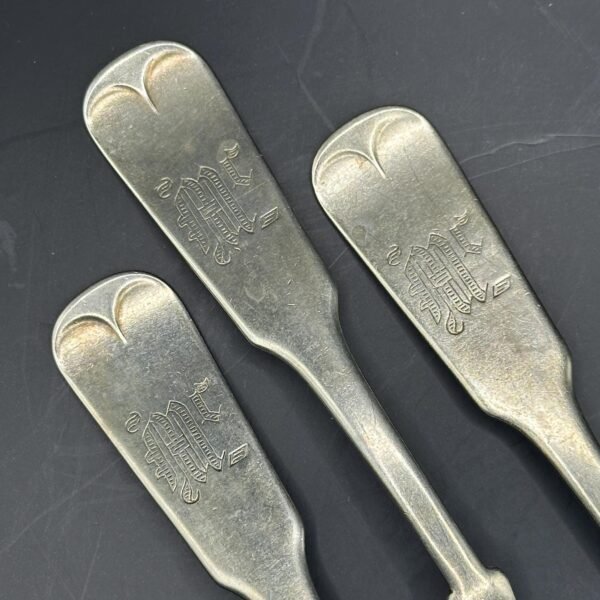 3 Antique Brazil Silver Teaspoons Monogrammed with Letters Mc