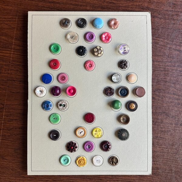 42 Colorful Vintage Buttons a Variety of shapes and sizes