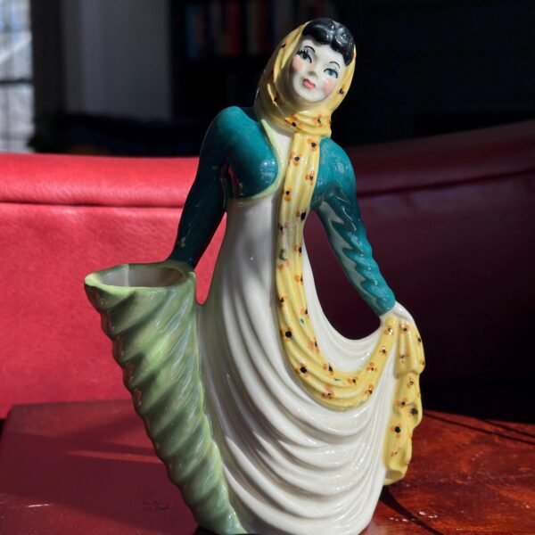 Vintage Lady Figurine Bud Vase by Ceramic Arts Studio 1940s-1950s