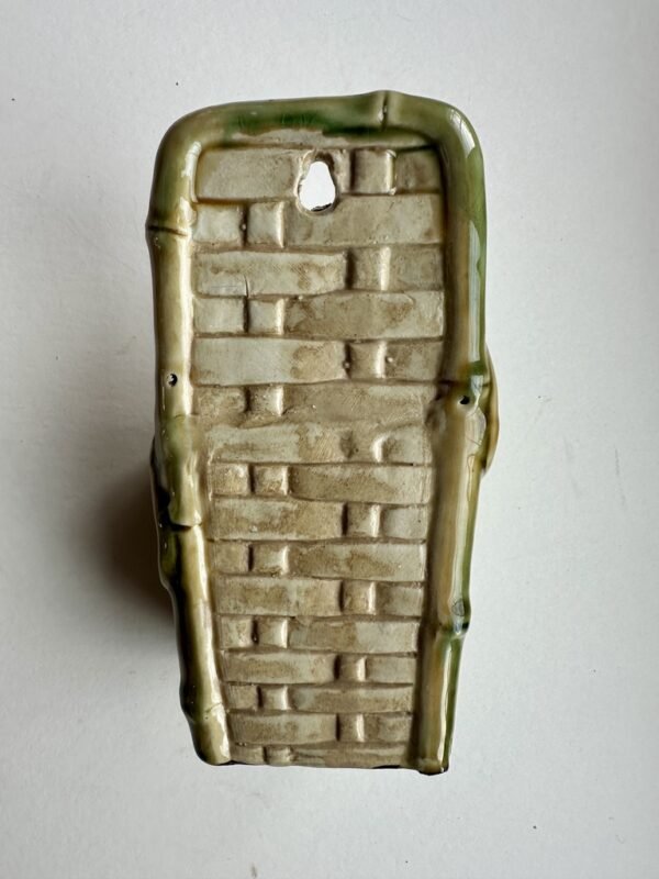 Vintage Majolica Pottery Wall Pocket Vase Handpainted - Image 3