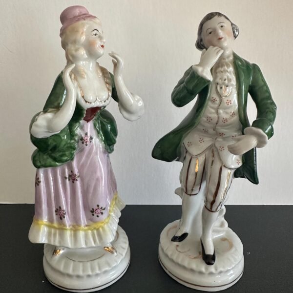 Pair of Vintage Colonial Figurines Marked Occupied Japan